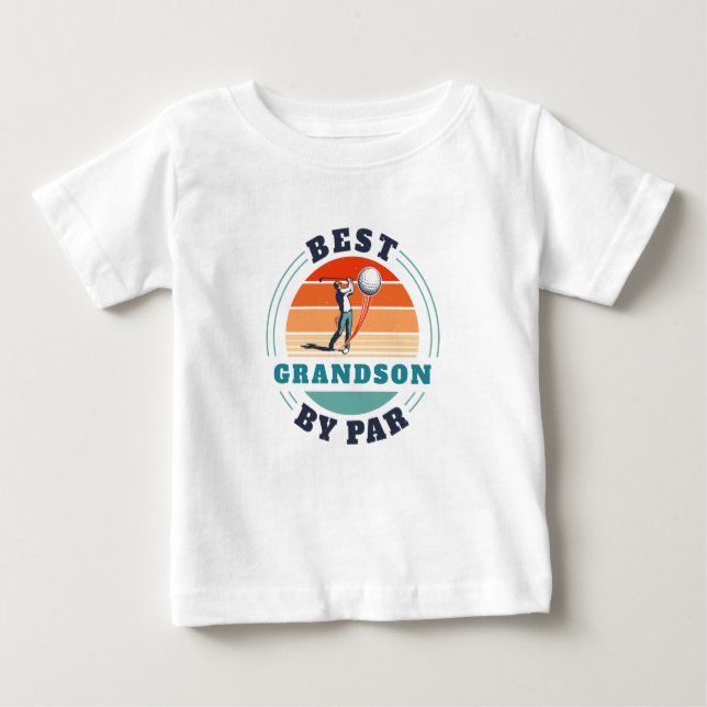 Best Grandson By Par Retro Custom Logo Baby T-Shirt (Front)