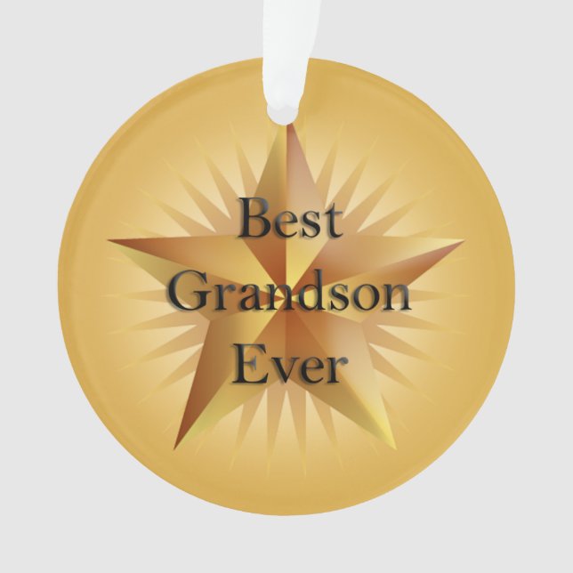 Best Grandson Ever Star Ornament (Front)