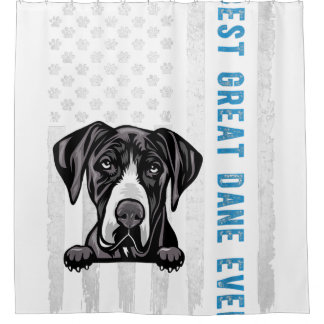 Best Great Dane Ever American Flag Fun Gift Dog Shower Curtain