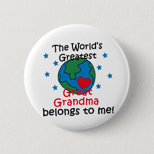 Best Great Grandma Belongs to me 6 Cm Round Badge