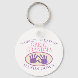 Best Great Grandma Hands Down T-shirt Key Ring
