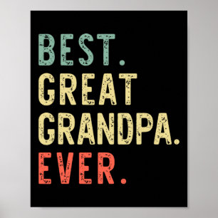 Best Great Grandpa Ever Funny Retro Vintage Poster