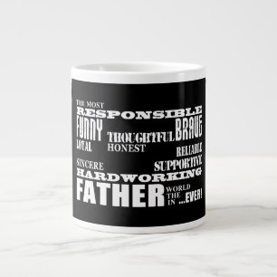 Best & Greatest Fathers & Dads Qualities of a Man Large Coffee Mug