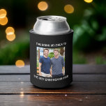 Best Groomsman Ever Personalised Photo Black Can Cooler<br><div class="desc">Give your best groomsmen ever a fun gift with this custom photo black can cooler with white text. Easily personalise with a favourite photograph of you and your groomsmen, groomsman or best man. You can personalise "This Drink" to their favourite beverages (e.g., beer, soda, etc.) and "Best Groomsman Ever" to...</div>