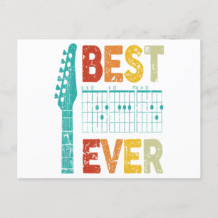 Best guitar dad ever chords best dad guitar shirt  postcard