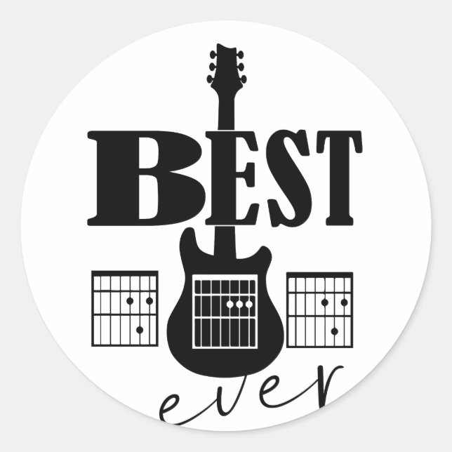 best guitar dad ever chords Best Rockstar Dad Ever Classic Round Sticker (Front)