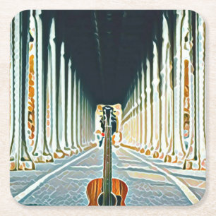 Best guitarist ever square paper coaster