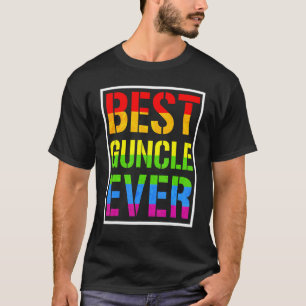 Best Guncle Ever Proud Uncle Lgbt Pride Rainbow Fa T-Shirt