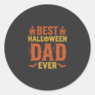 Best Halloween Dad Ever Vintage Distressed Design Classic Round Sticker