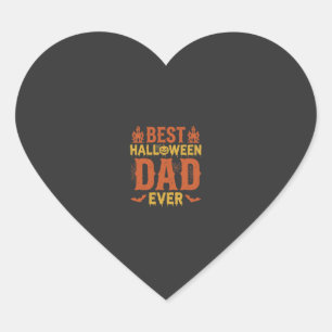 Best Halloween Dad Ever Vintage Distressed Design Heart Sticker
