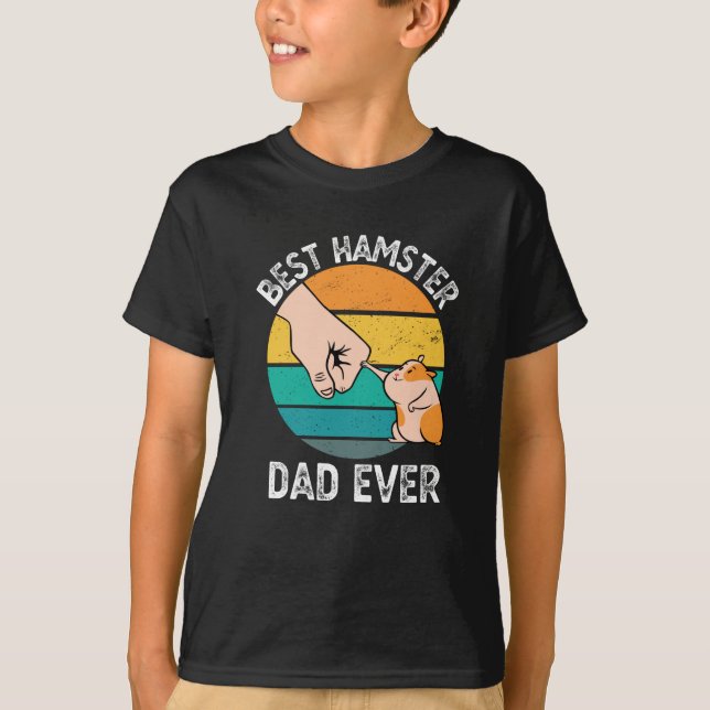 Best Hamster Dad Ever Funny Hamster Owner Gift T-Shirt (Front)