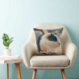 Best Hamster Mom Ever Modern Custom Pet Photo Cushion