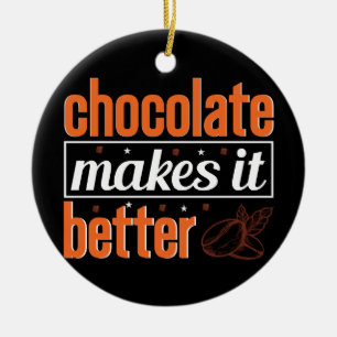 best happy chocolate day design vector ceramic ornament