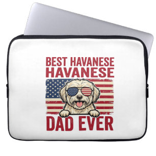 Best Havanese Dad Ever Patriotic Dog Shirt Design_ Laptop Sleeve