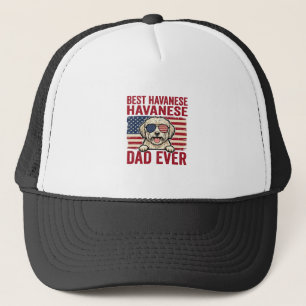 Best Havanese Dad Ever Patriotic Dog Shirt Design_ Trucker Hat