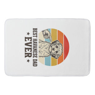 Best Havanese Dad Ever Vintage Dog Shirt Design_1 Bath Mat