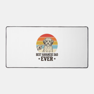 Best Havanese Dad Ever Vintage Dog Shirt Design_1 Desk Mat