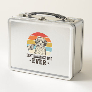 Best Havanese Dad Ever Vintage Dog Shirt Design_1 Metal Lunch Box