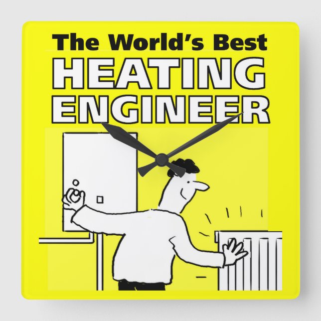 Best Heating Engineer or Plumber Square Wall Clock (Front)