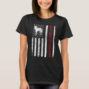 Best Heeler Dad Ever USA Flag Cattle Dog Owner Dog T-Shirt