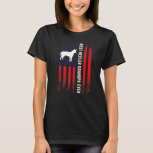 Best Heeler Grandpa American Flag Australian Cattl T-Shirt