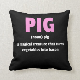 Best Hilarious Pig And Bacon Definition Funny Gift Cushion
