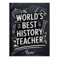 Best History Teacher Chalkboard Design