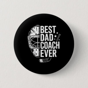 Best Hockey Dad Coach Ever Retro Father Hockey Coa 6 Cm Round Badge