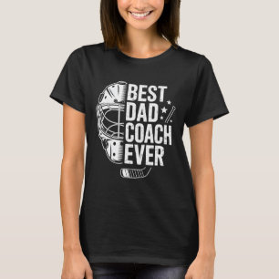 Best Hockey Dad Coach Ever Retro Father Hockey Coa T-Shirt
