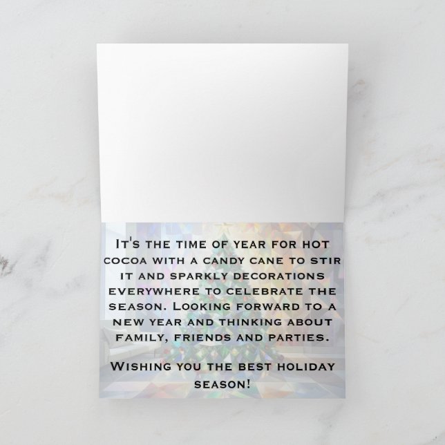 Best Holiday Season Sparkly Christmas Tree Xmas Card (Inside)