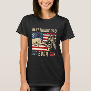Best Horse Dad Ever American Flag Horse Father's T-Shirt