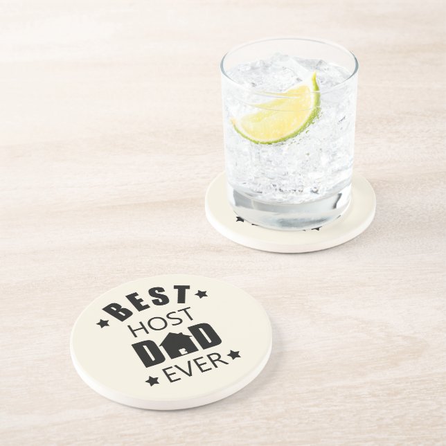 Best host dad ever happy fathers day gift ideas coaster (Side)