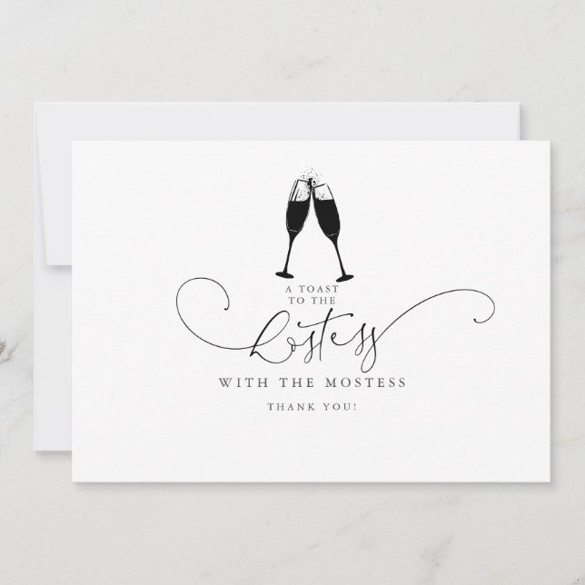 Best Hostess Mostess Cute Minimalist Thank You  (Front)