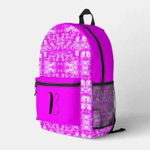 Best Hot Pink Colour - Aesthetic Monogrammed Printed Backpack