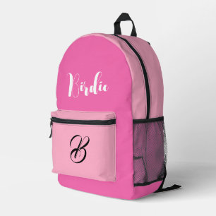 Best Hot Pink Colour - Initial Letter & Name Printed Backpack