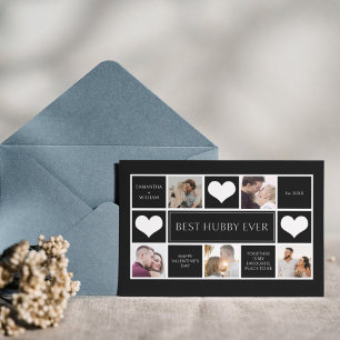 Best Hubby Ever Photo Collage Minimalist Holiday Card