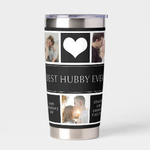 Best Hubby Ever Photo Collage Minimalist Insulated Tumbler