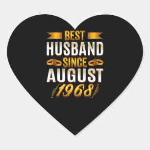 Best Husband 1968 Meaningful 52nd Anniversary Heart Sticker