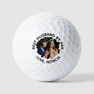 Best Husband by Par with Custom Photo & Text Golf Balls