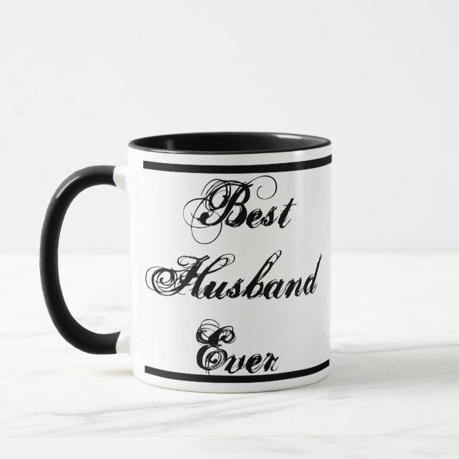 Best Husband Ever Black script White Mug (Left)