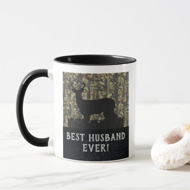 Best Husband Ever Deer Hunting Anniversary Camo Mug (With Donut)