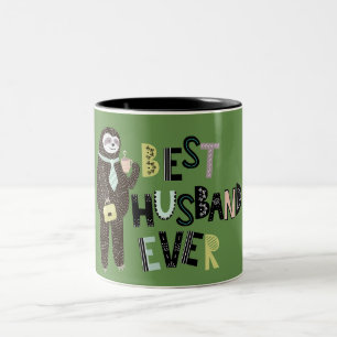 BEST HUSBAND EVER Personalised Custom Whimsical Two-Tone Coffee Mug