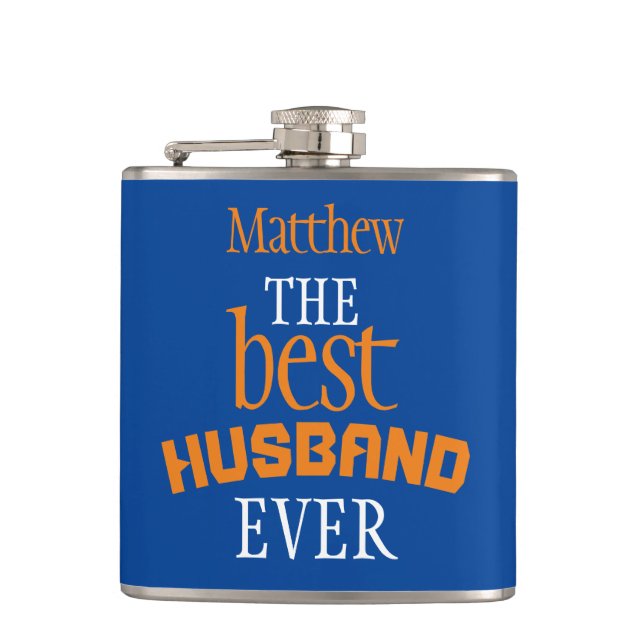 Best Husband Ever Personalised Hip Flask (Front)