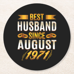 Best Husband Meaningfull Anniversary Parents Round Paper Coaster