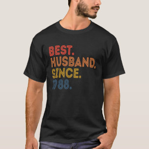 Best Husband Since 1988 Vintage 33rd Wedding Anniv T-Shirt
