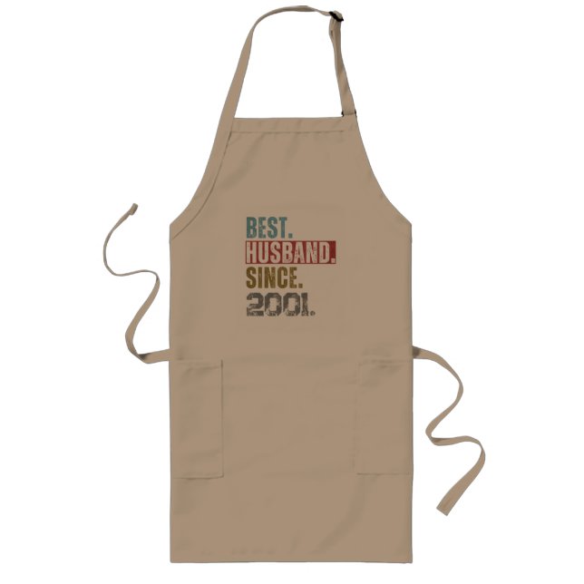 BEST HUSBAND SINCE 2001 PERSONALIZED  LONG APRON (Front)