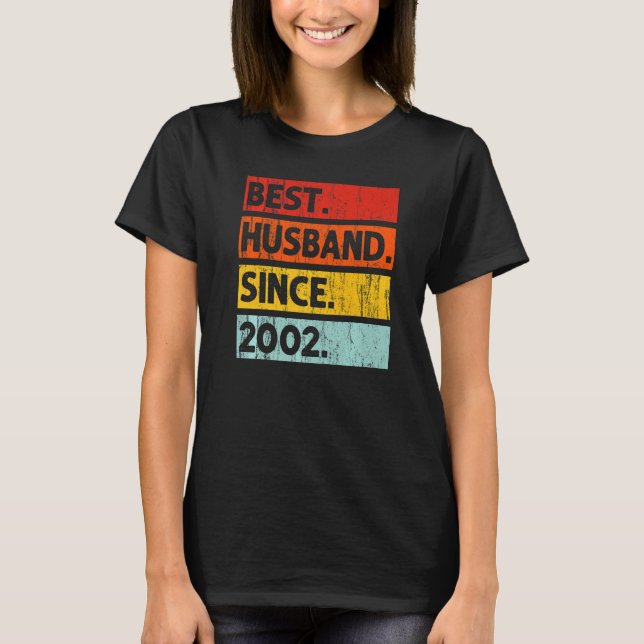 Best Husband Since 2002 20 Years 20th Wedding Anni T-Shirt (Front)