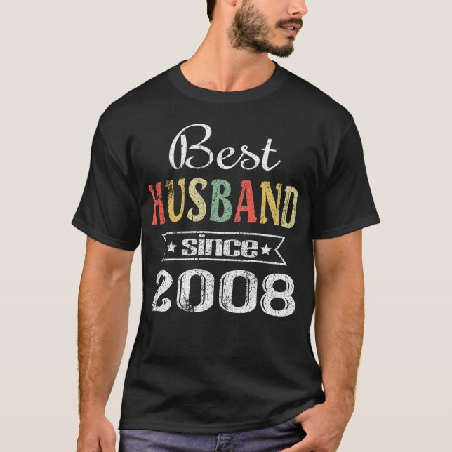 Best Husband Since 2008. 12th wedding anniversary T-Shirt (Front)