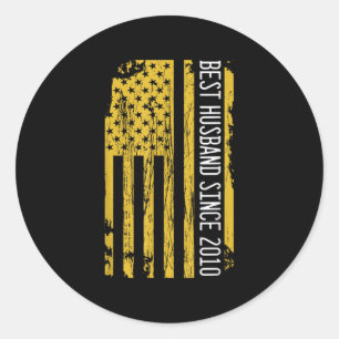 Best Husband Since 2010 Wife Wedding Anniversary M Classic Round Sticker