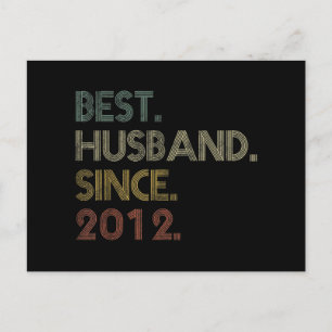 Best Husband Since 2012 Epic Couple Wedding Holiday Postcard